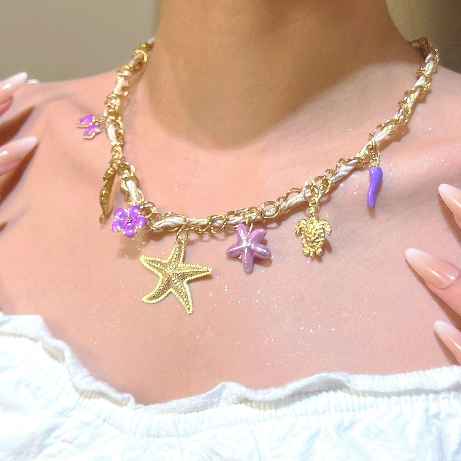 Wholesale  Natural Stone Shell Necklace