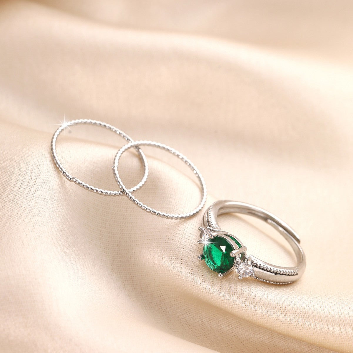 Wholesale Creative 3-piece set twisted plain ring