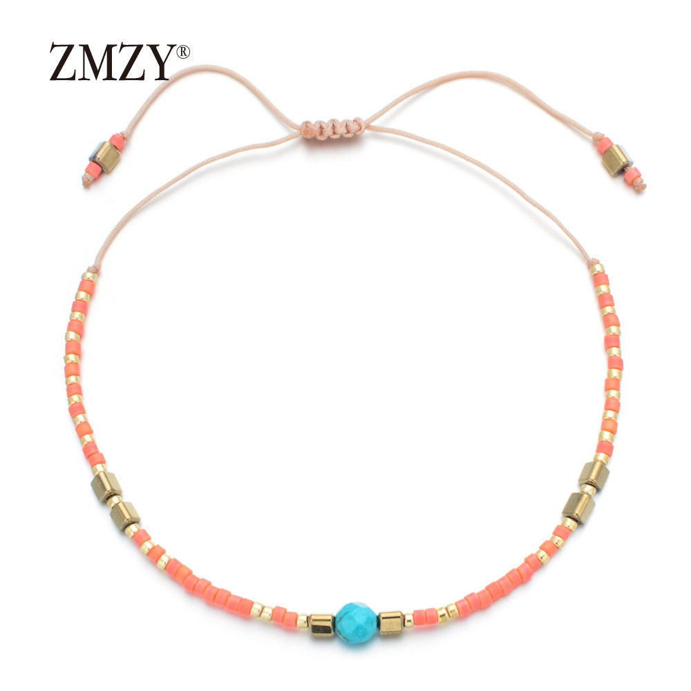 Wholesale Glass Bead Boho Bracelet,  Women' s Adjustable Sliding Beaded Jewelry,  Handmade Fashion Accessory