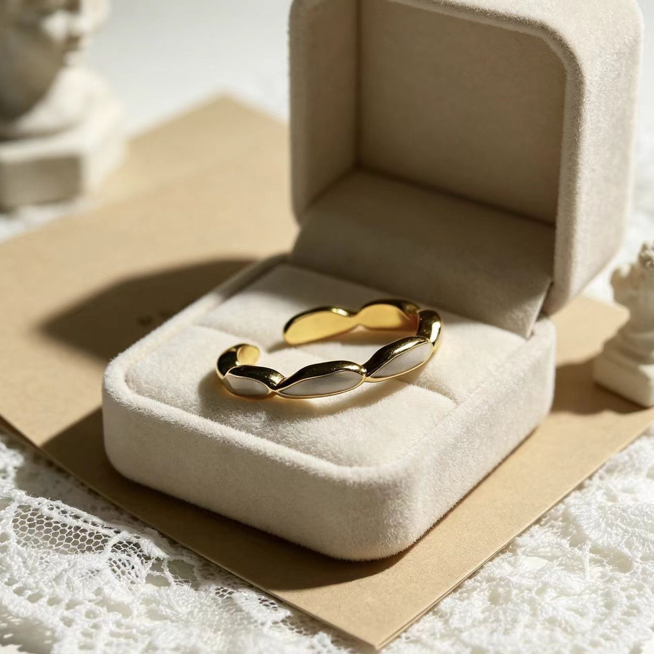 Wholesale Niche High-End Alloy Ring with a Unique Style,  Open Design,  Seven-Bead Ring,  Trendy Ring,  Tiktok Hot Item,  Enamel