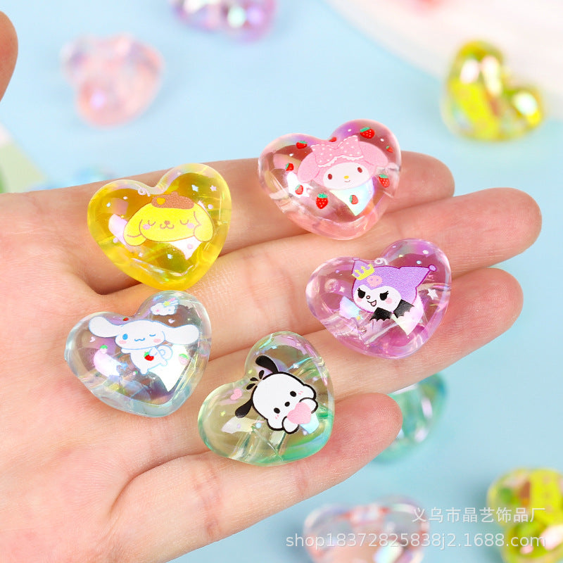 Wholesale random 10pcs  cartoon transparent  Focal Beads DIY Bead Accessories ACCVIP