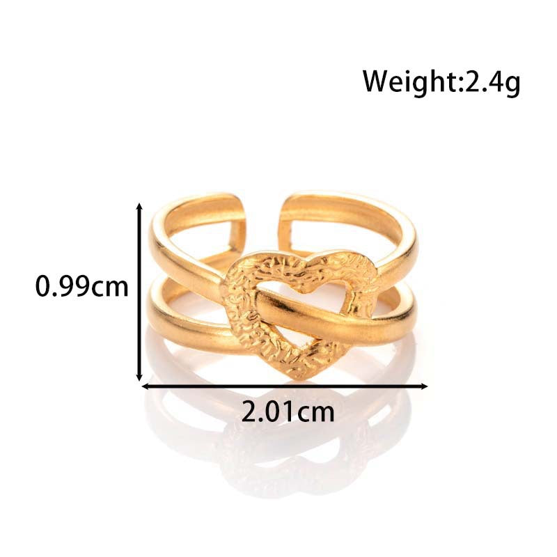 Wholesale Titanium steel open heart  hydraulic metal rings bracelet