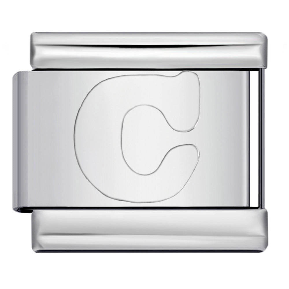 Wholesale Italian Charm Bracelet 9mm DIY Splicing Removable English Letters Stainless Steel Composable Bracelet