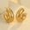 Wholesale hollow stainless steel smooth C- shaped  plating 18K gold earrings