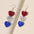 Wholesale Independence Day National Day Red, White and Blue Three-color Stars Love Glitter Acrylic  Earrings