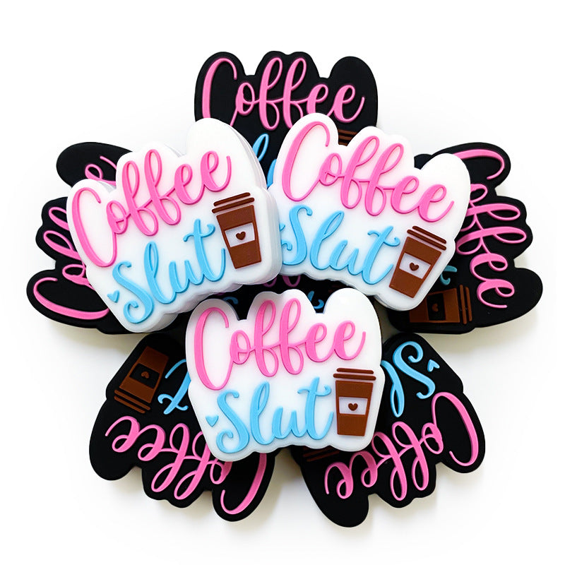 Wholesale 10pcs Coffee Silicone Beads DIY Handmade Beaded Pen Accessories ACC-BDS-WDX045