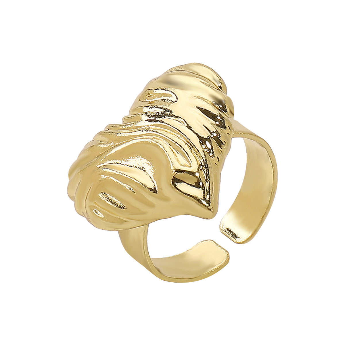 Wholesale Three-dimensional Love Water Ripple Ring Personality Exaggerated Metal Necklace