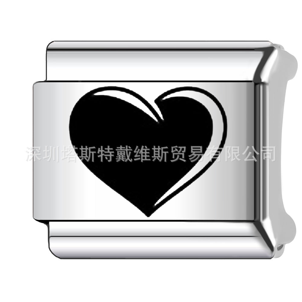 Wholesale 9mm Italian Charm Starter Bracelets DIY square Single Section Creative Stainless Steel Composable Bracelet