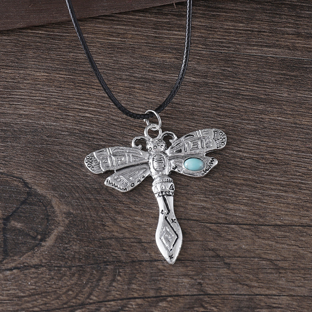 Wholesale Zinc Alloy Electroplated Earring and Necklace Set with Turquoise Dragonfly Design - Chic Everyday Jewelry