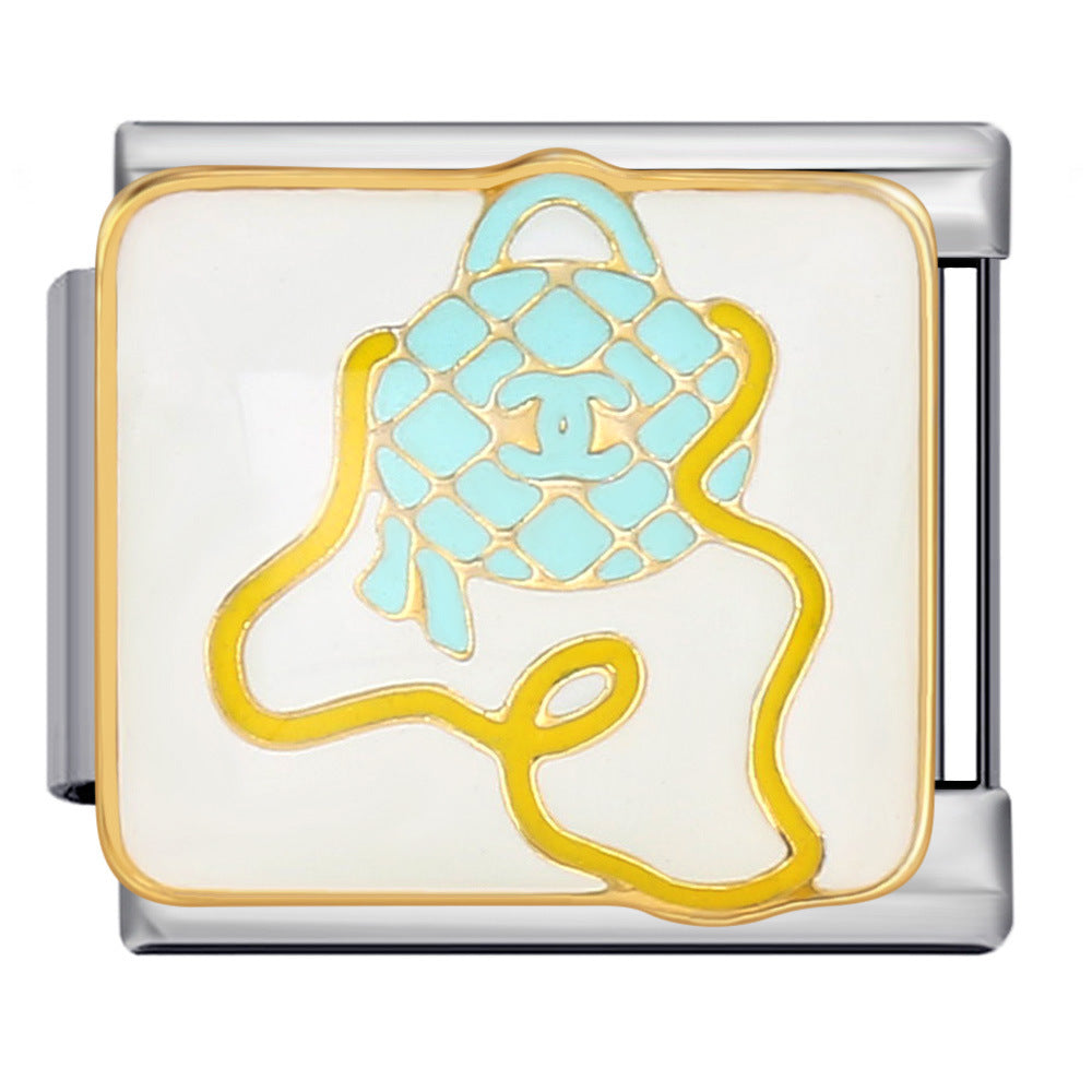 Wholesale Italian Charm Bracelet 9mm DIY Splicing Removable Exquisite Bag Stainless Steel Composable Bracelet