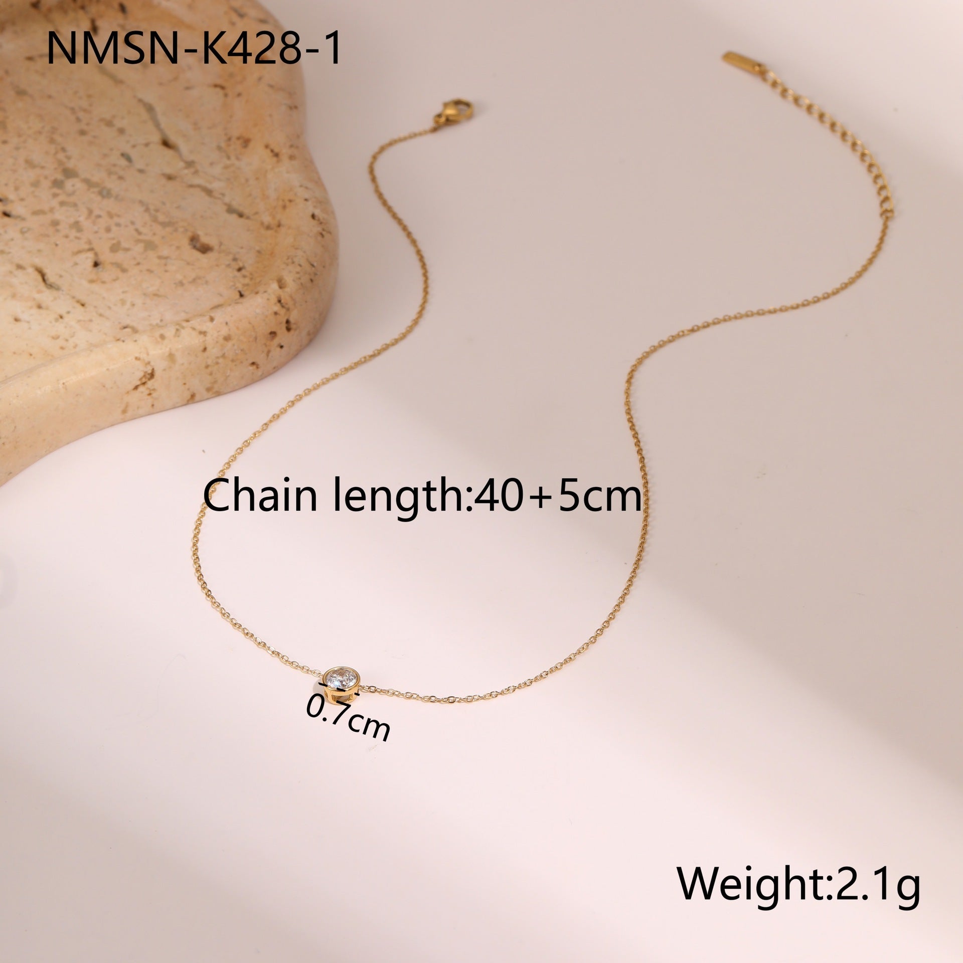 Wholesale Stainless Steel Double-Layer Clavicle Necklace with Inlaid Square and Teardrop Zirconia