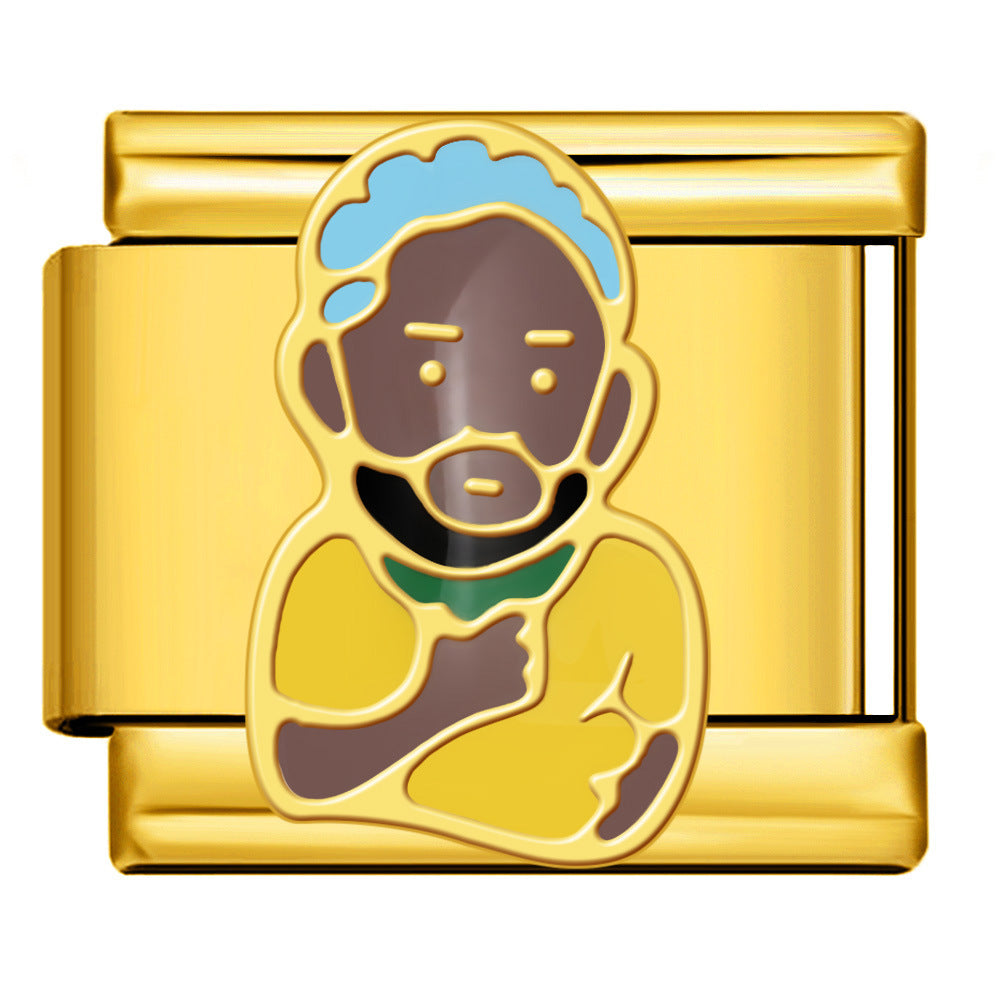 Wholesale 9mm Italian Charm Starter Bracelets DIY square Single Section Creative Stainless Steel Composable Bracelet