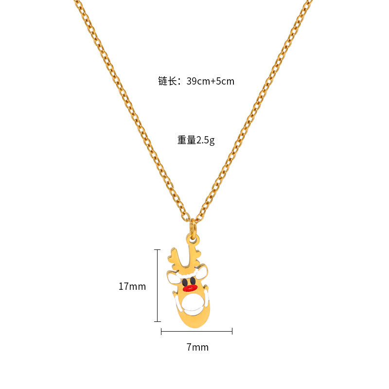Wholesale Christmas  non-fading temperament stainless steel  necklace