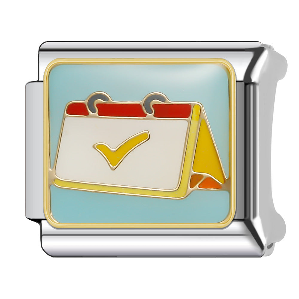 Wholesale Italian Charm Bracelet 9mm DIY Splicing Tutorial Student Series Stainless Steel Composable Bracelet