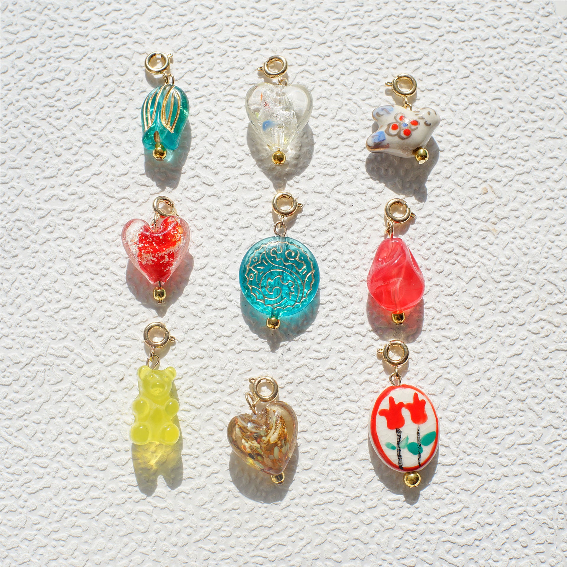 Wholesale 5pcs/ pack Dopamine-Colored Sun Star and Heart Copper Necklace and Pendant