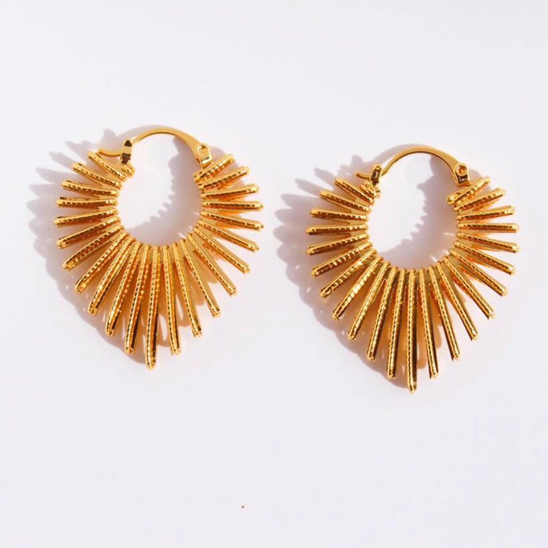 Wholesale European American Exaggerated Line Peach Heart Earrings Fashion Accessory Boutique Resale
