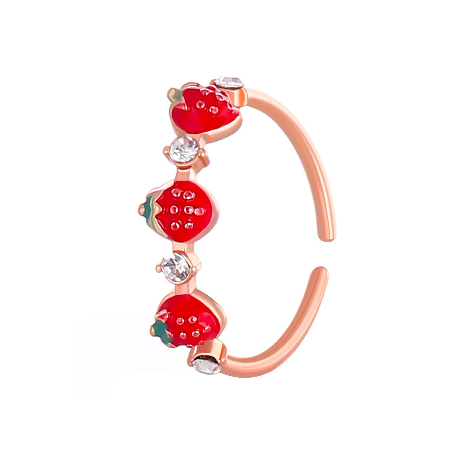 Wholesale Cute  Open Ring Double-layer Micro-inlaid Zircon Ring