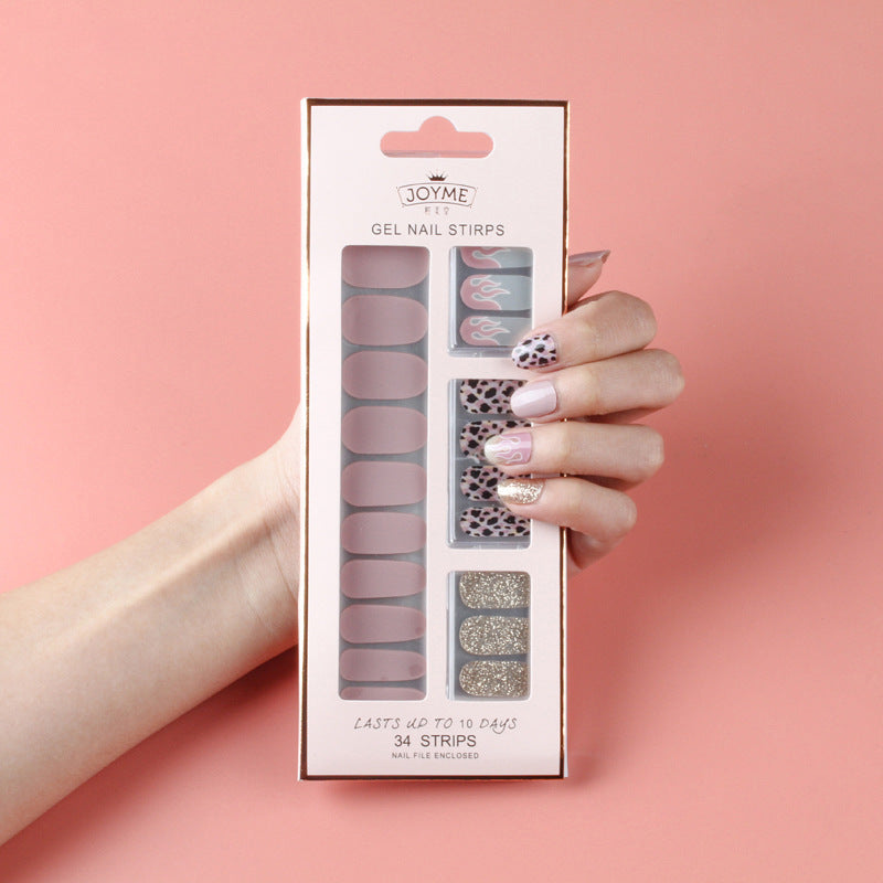 Wholesale Plastic Nail Stickers, Waterproof, Baking Free, Solid Color Nail Stickers, 34 Stickers Without Curling Edges ACC-NS-XKQ007