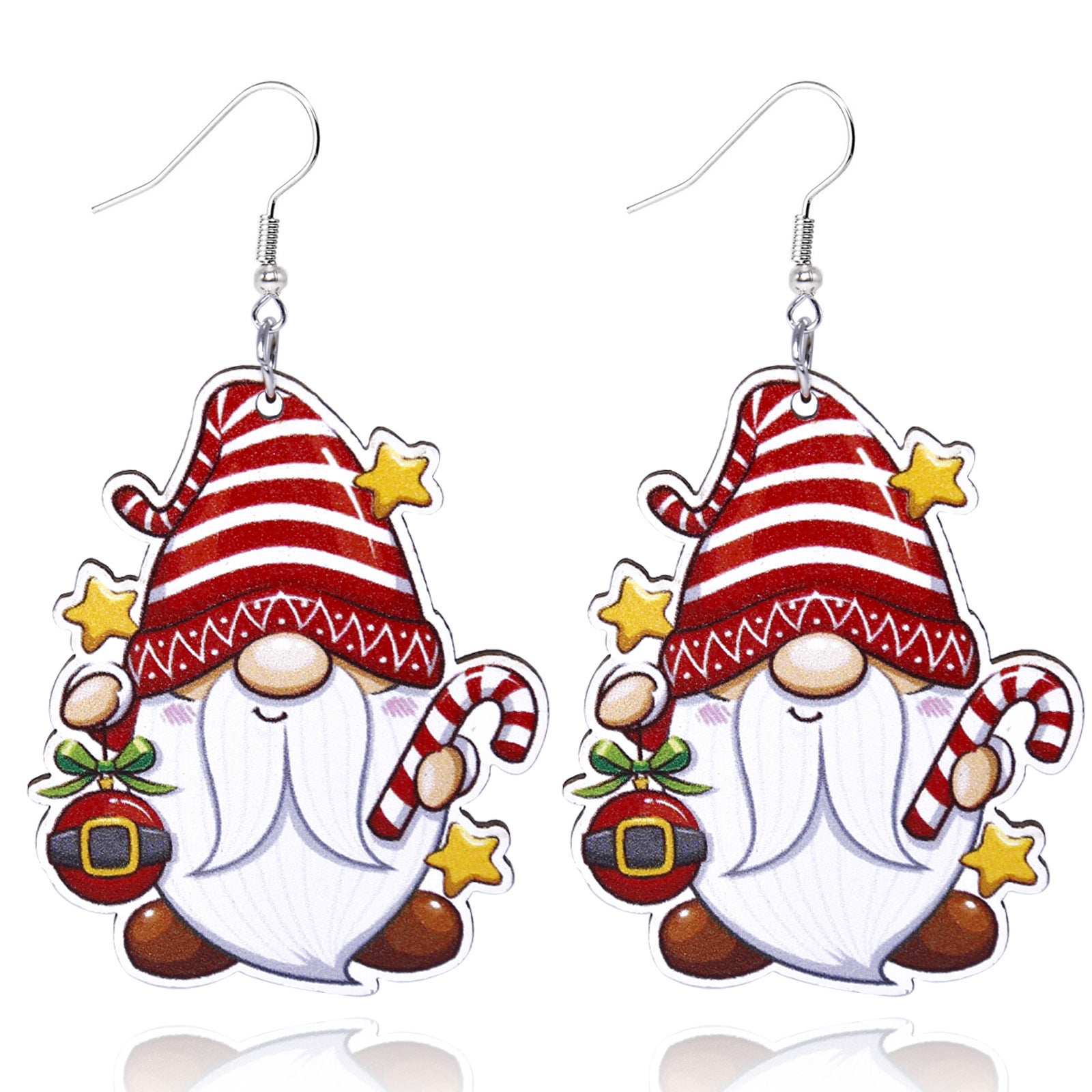 Wholesale Christmas Wooden Earrings Christmas Tree Santa Claus Green-Haired Monster Earrings