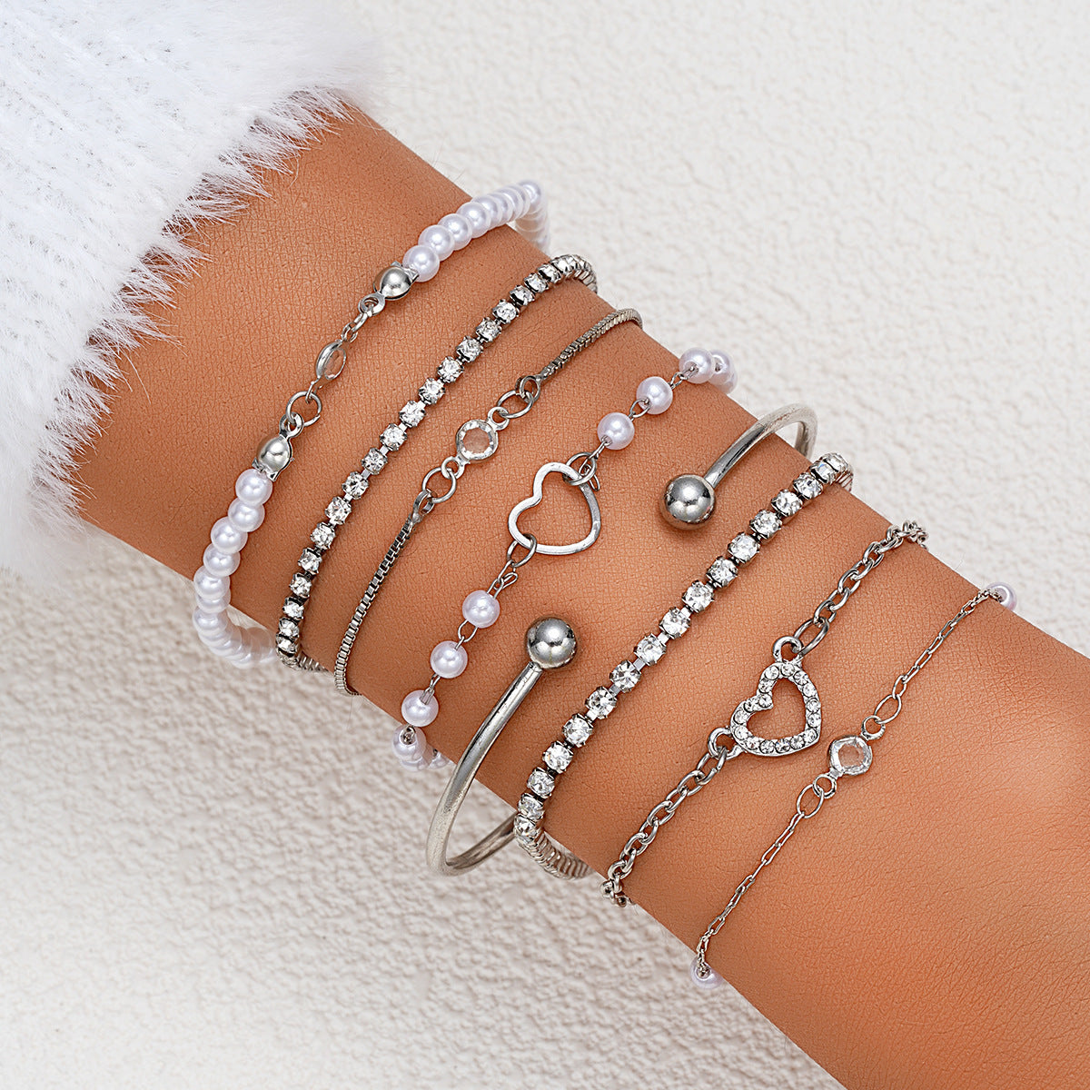 Wholesale Zinc Alloy Multilayer Chain Bracelet Set - Trendy Women' s Fashion Accessory for Everyday Wear
