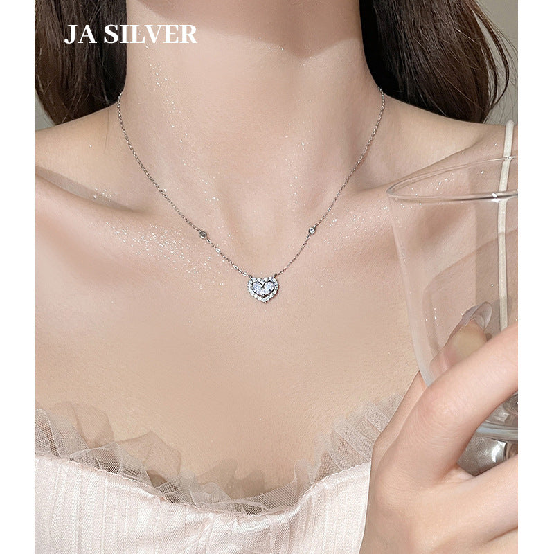 Wholesale  925 sterling silver beating heart necklace