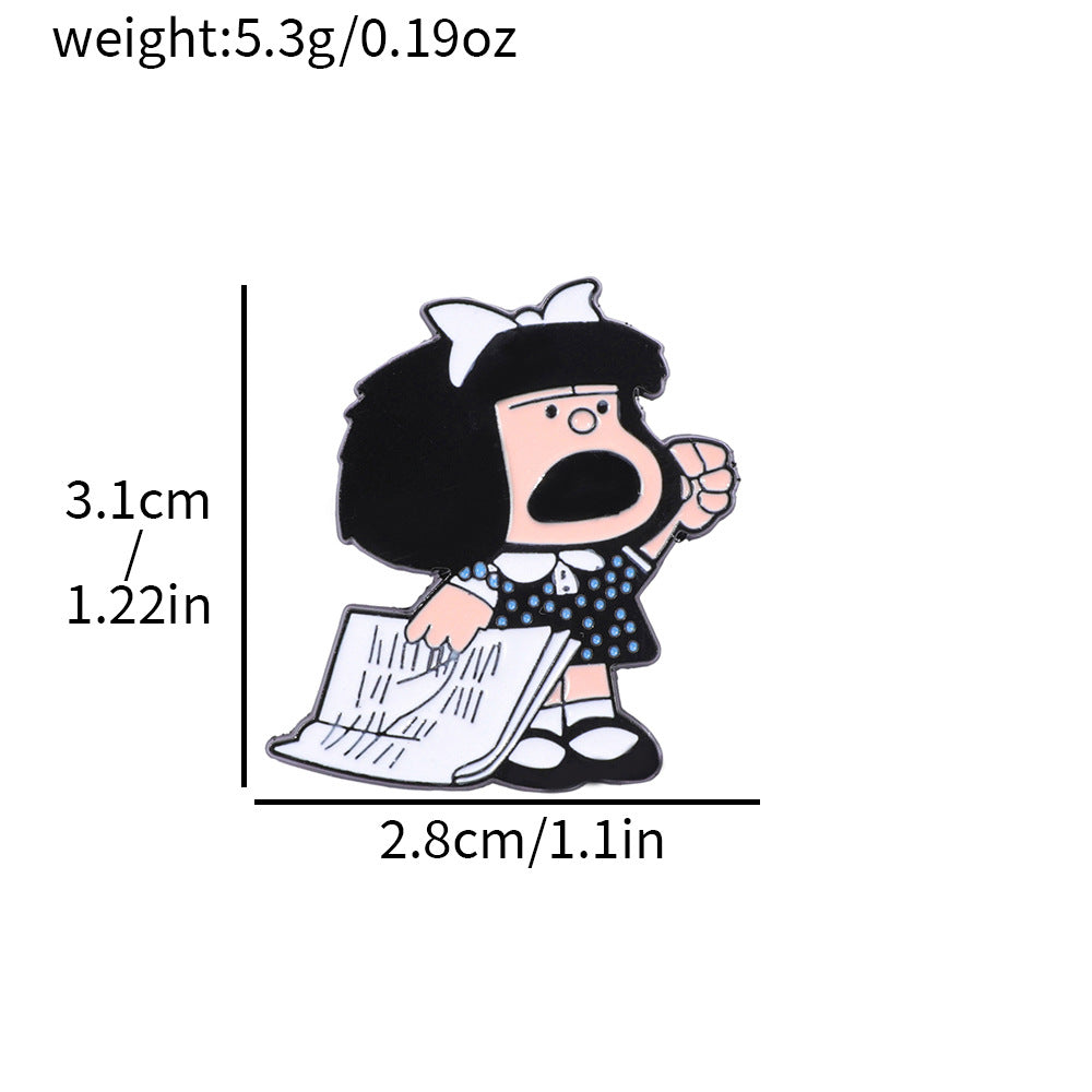 Wholesale Cute cartoon little girl metal brooch