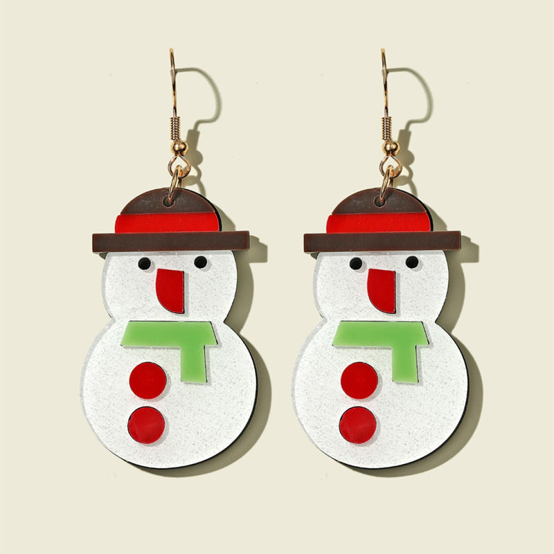 Wholesale Christmas Exaggerated Acrylic Cartoon Color Matching Earrings ACC-ES-JunJie011