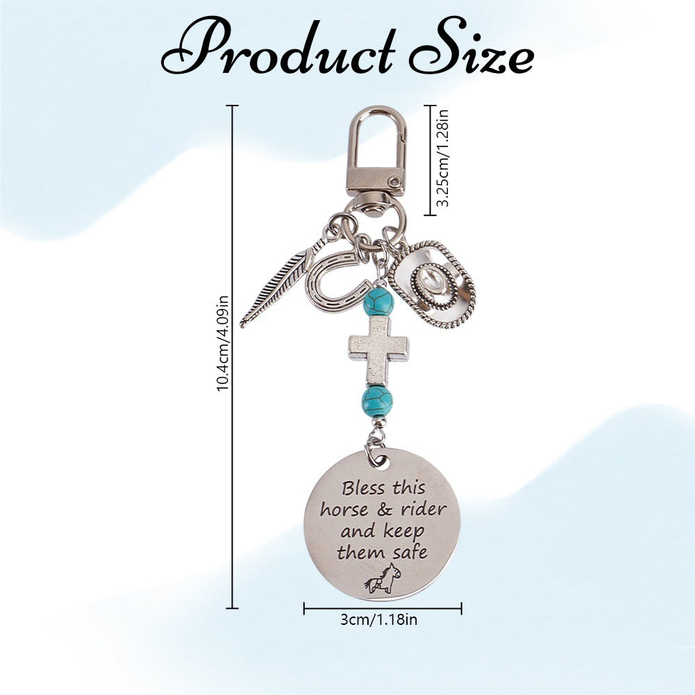 Wholesale Lucky Horseshoe Metal Keychain