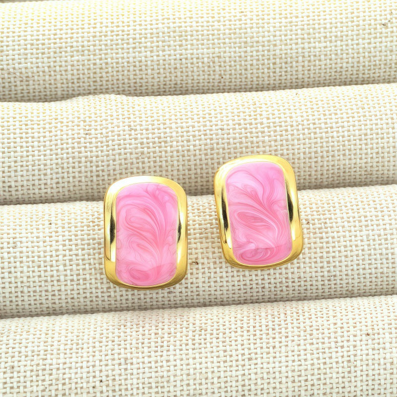 Wholesale Stainless steel colored drip earrings