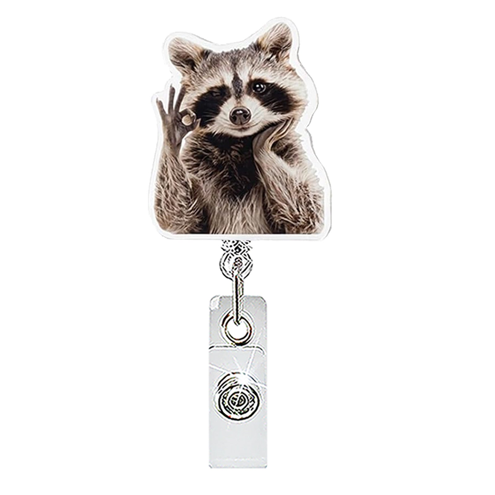 Wholesale Trendy Acrylic Animal Dog Cat Retractable Badge Reel ABS Material for ID Card Keychain Accessory