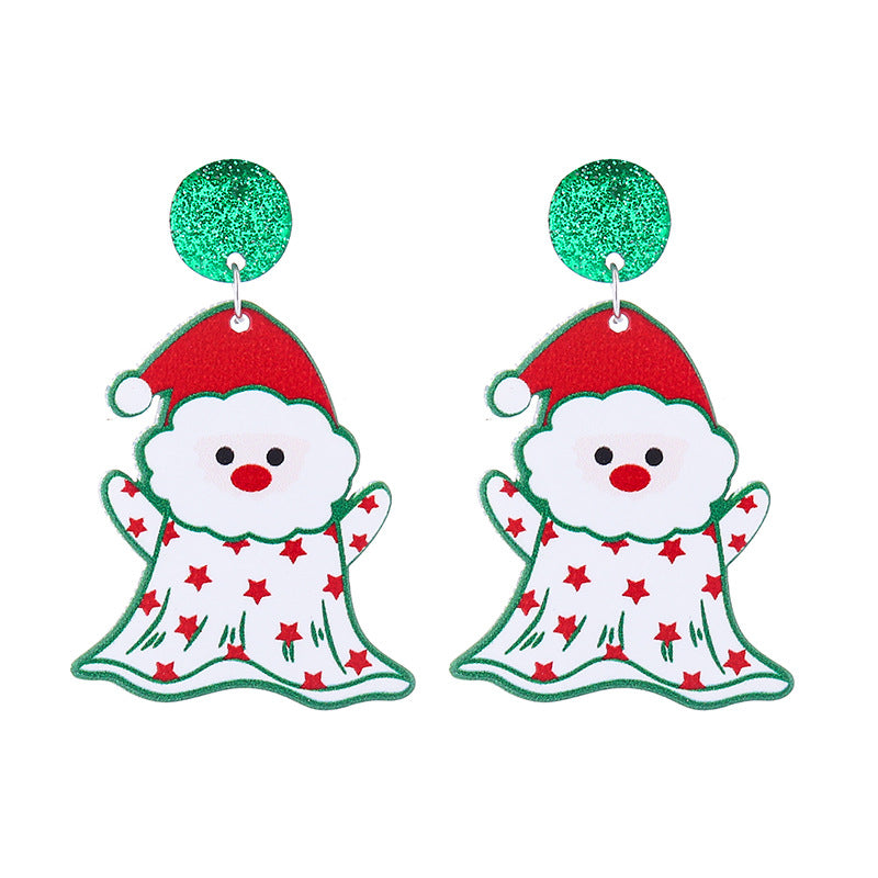 Wholesale Christmas Acrylic Cute Elk Snowman Series Earrings ACC-ES-CT031