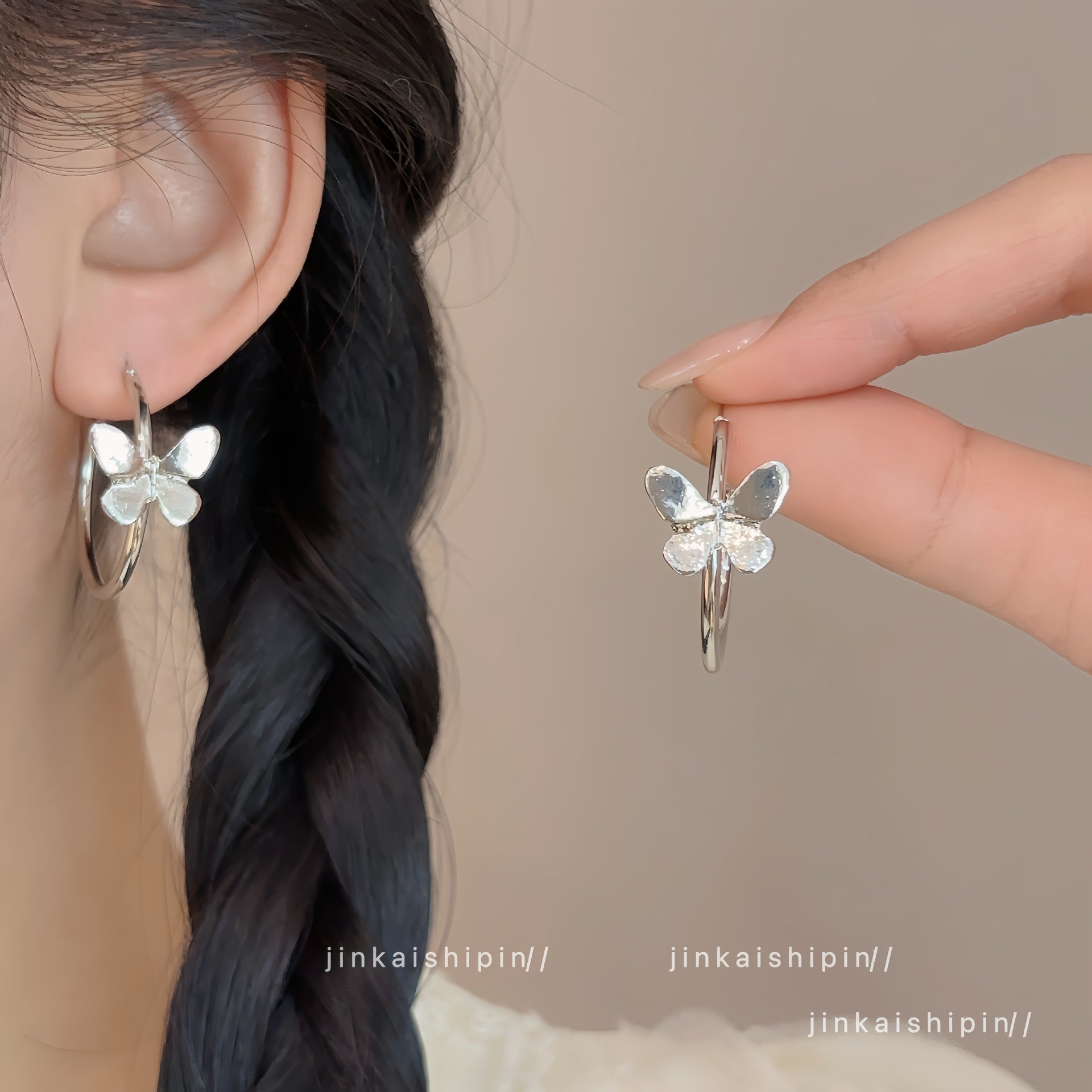 Wholesale silver Butterfly Ear Ring High Beauty  Earrings