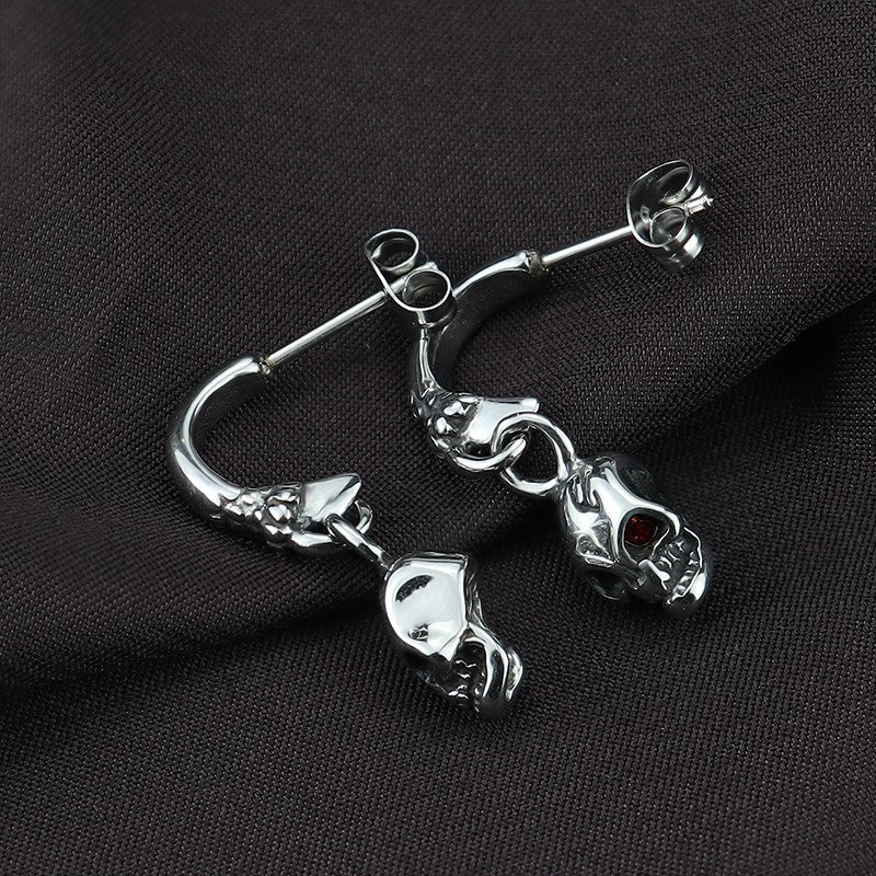 Wholesale zinc alloy skull earrings
