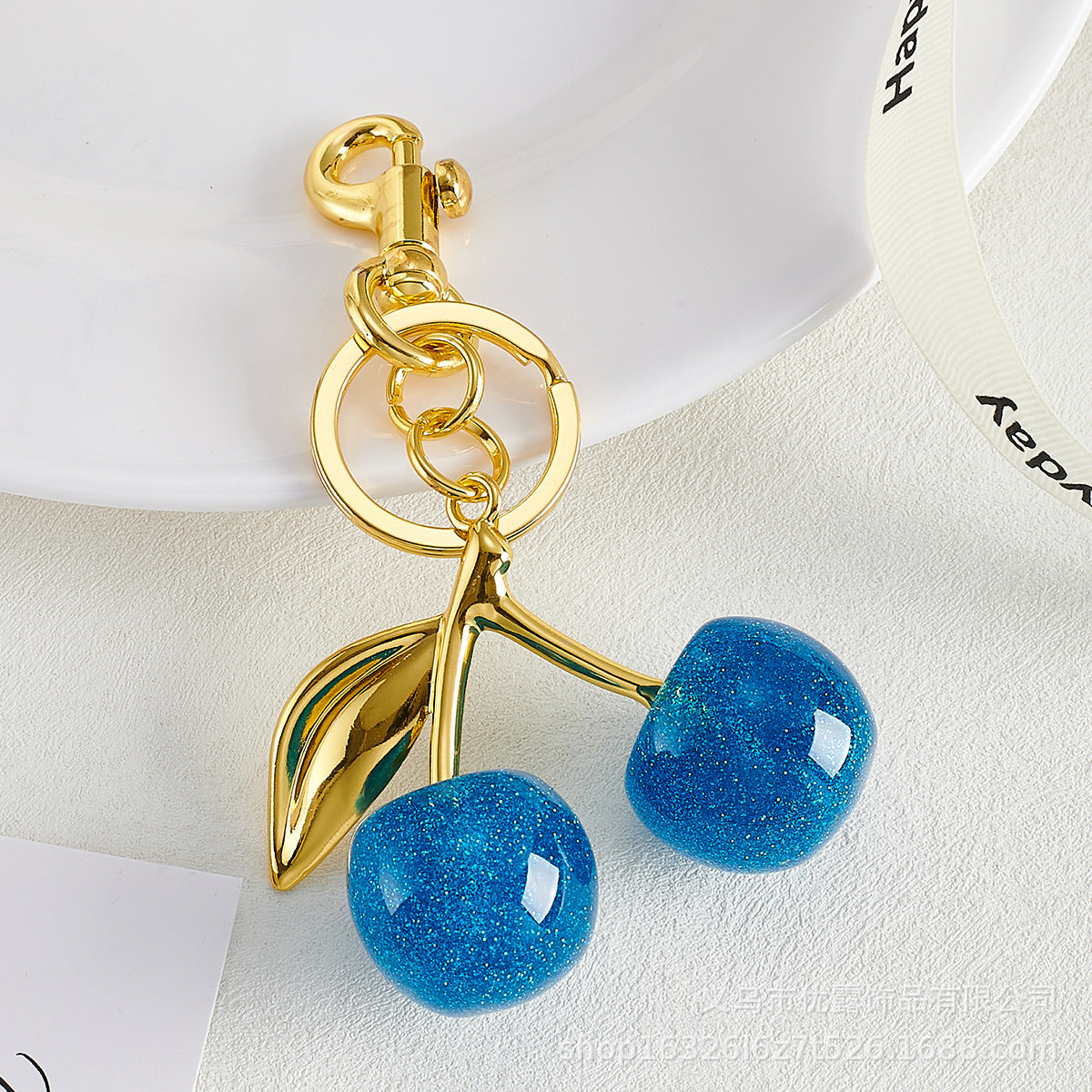 Wholesale Cherry Fruit Bag Pendant Cherry Keychain
