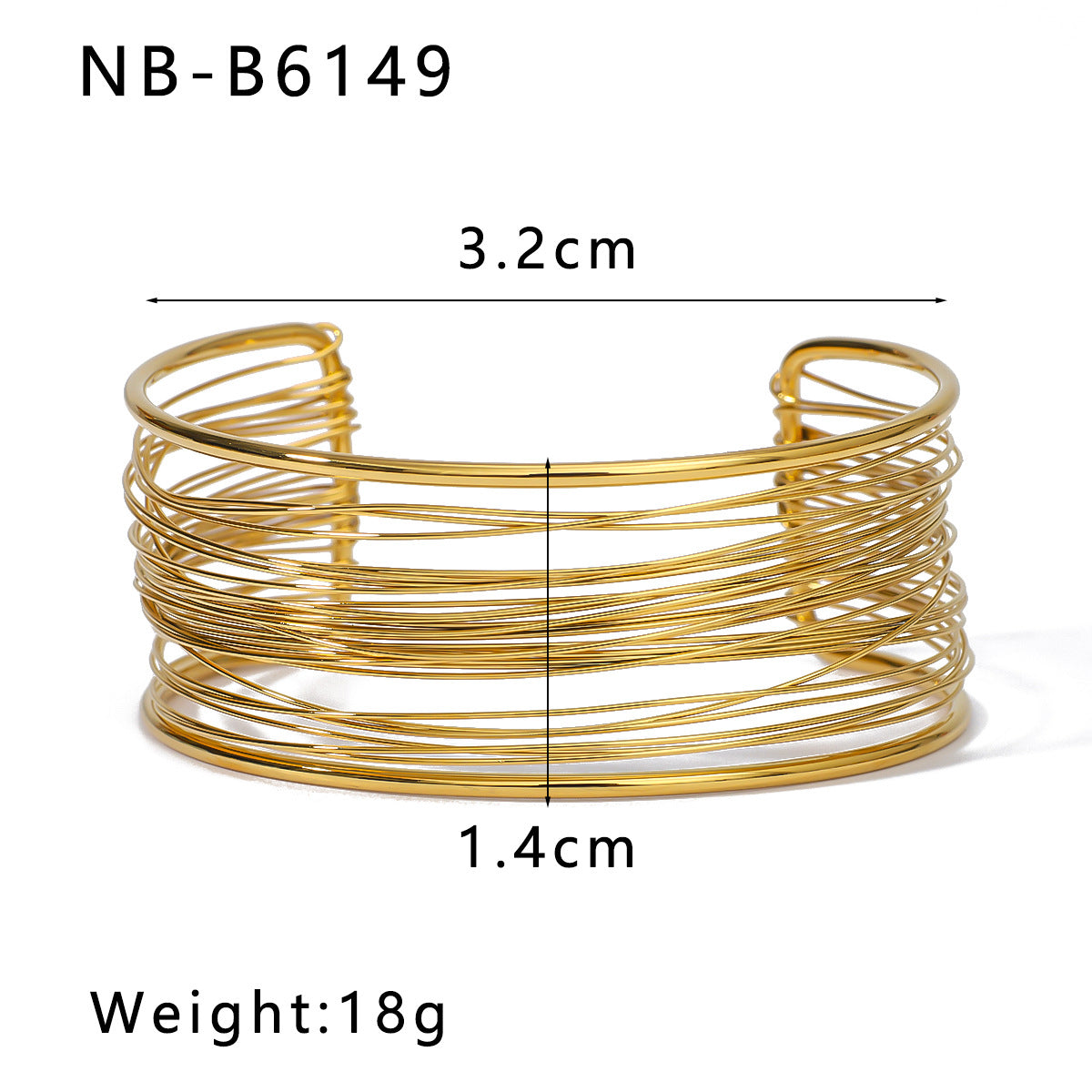 Wholesale 18K Gold Stainless Steel Multi-layer Line Bracelet ACC-BT-XinY025