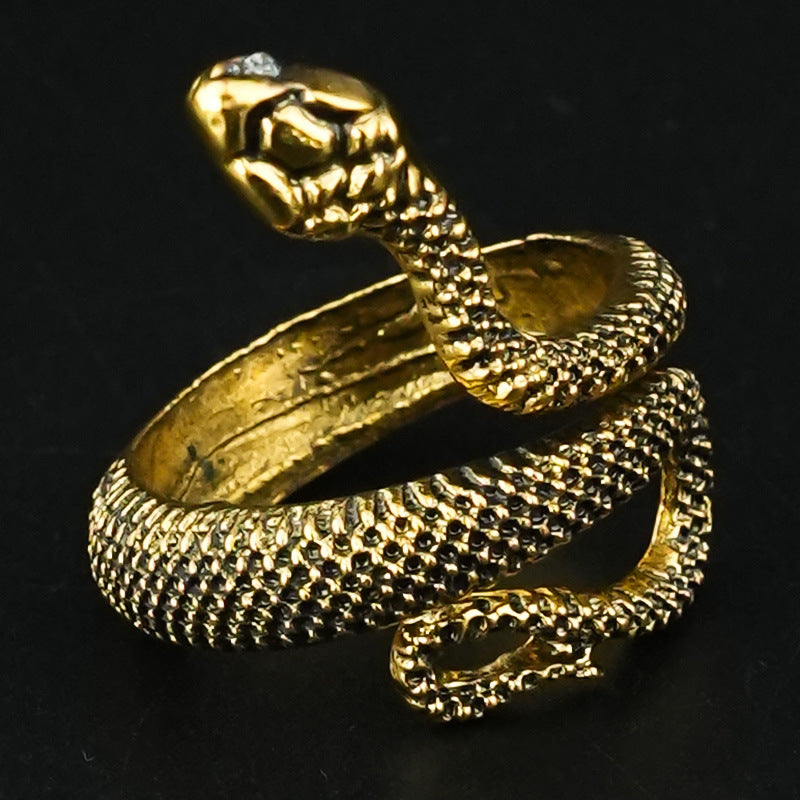 Wholesale Retro Gothic Snake Ring,  Trendy Fashion Accessory for Everyday Wear or Gift