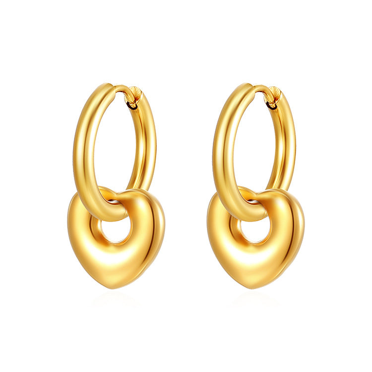 Wholesale Stainless Steel Earrings 18K Plated Cross Heart Bow Earrings ACC-ES-MuShan006