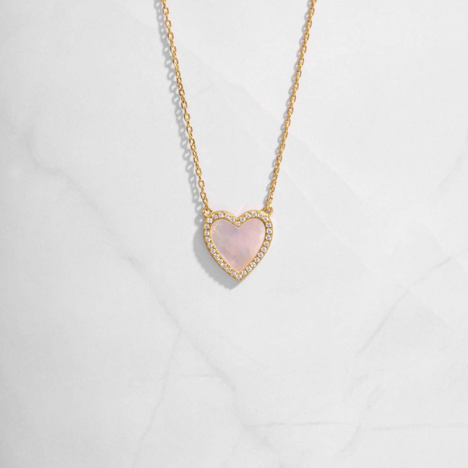 Wholesale Diamond-Encrusted Love Stainless Steel Necklace