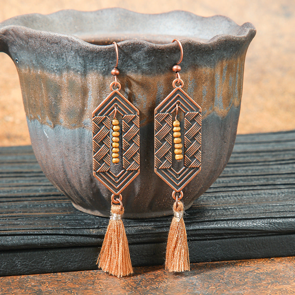 Wholesale Zinc Alloy Bohemian Geometric Tassel Earring Set - Trendy Jewelry Accessory for Boutique Resale
