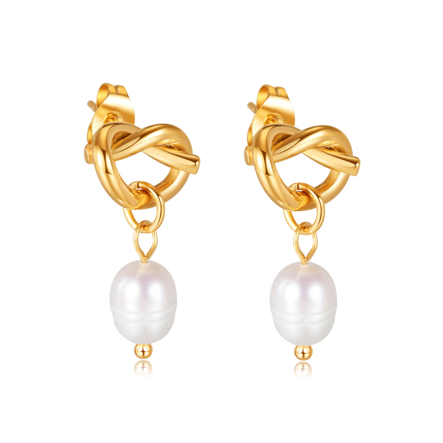 Wholesale titanium steel earrings earrings  light luxury pearl earrings