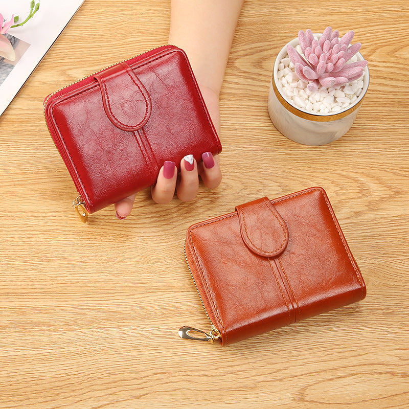 Wholesale  Short Card Bag Soft Leather Wallet