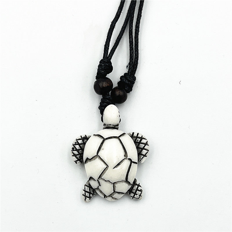 Wholesale Vintage Turtle Necklace Carved Turtle Pendant Resin Sweater Chain ACC-NE-ShuangDe001