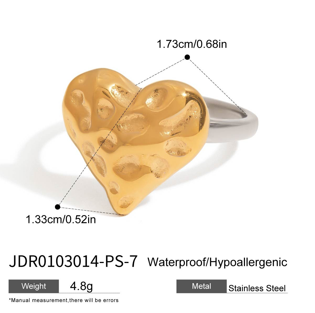 Wholesale  18K gold stainless steel gold and silver color matching hollow ring