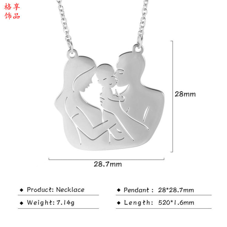 Wholesale Ethnic Style Cartoon Thanksgiving Mother's Day Stainless Steel Necklace ACC-NE-GeXiang004