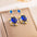 Wholesale  Blue Geometric Zircon Earrings