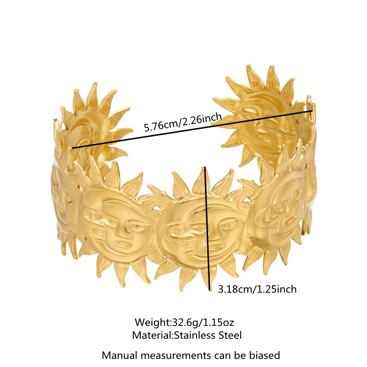 Wholesale Light Luxury Stainless Steel Open Cuff Bracelet with Cutout Design
