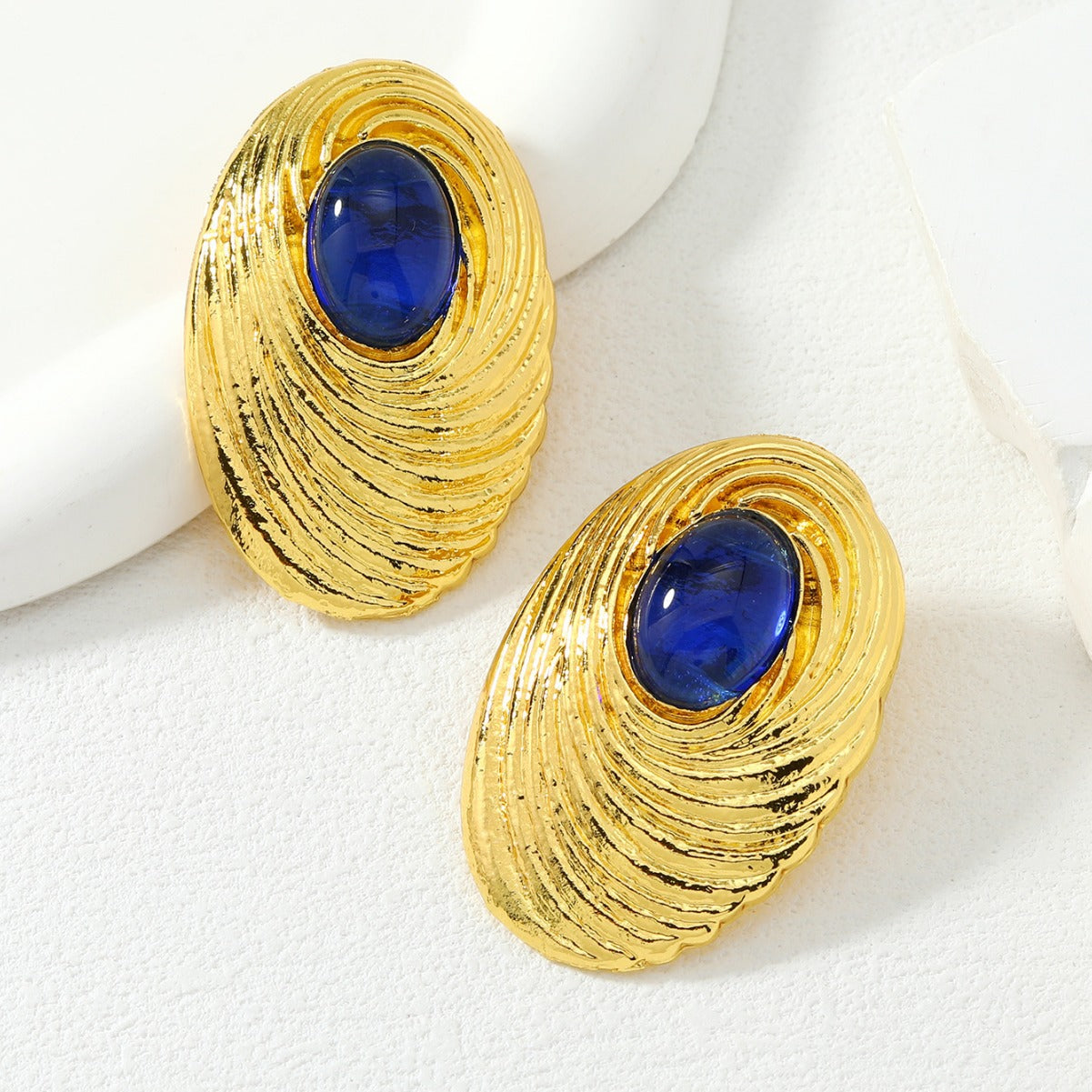 Wholesale Vintage Earrings Silver Needle Oval Earrings Coil Second Hand Earrings ACC-ES-Qunq003