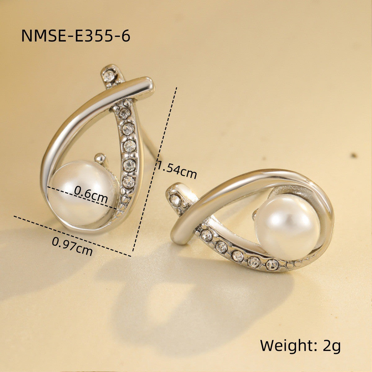 Wholesale  Stainless Steel Earrings Baroque Pearl Earrings