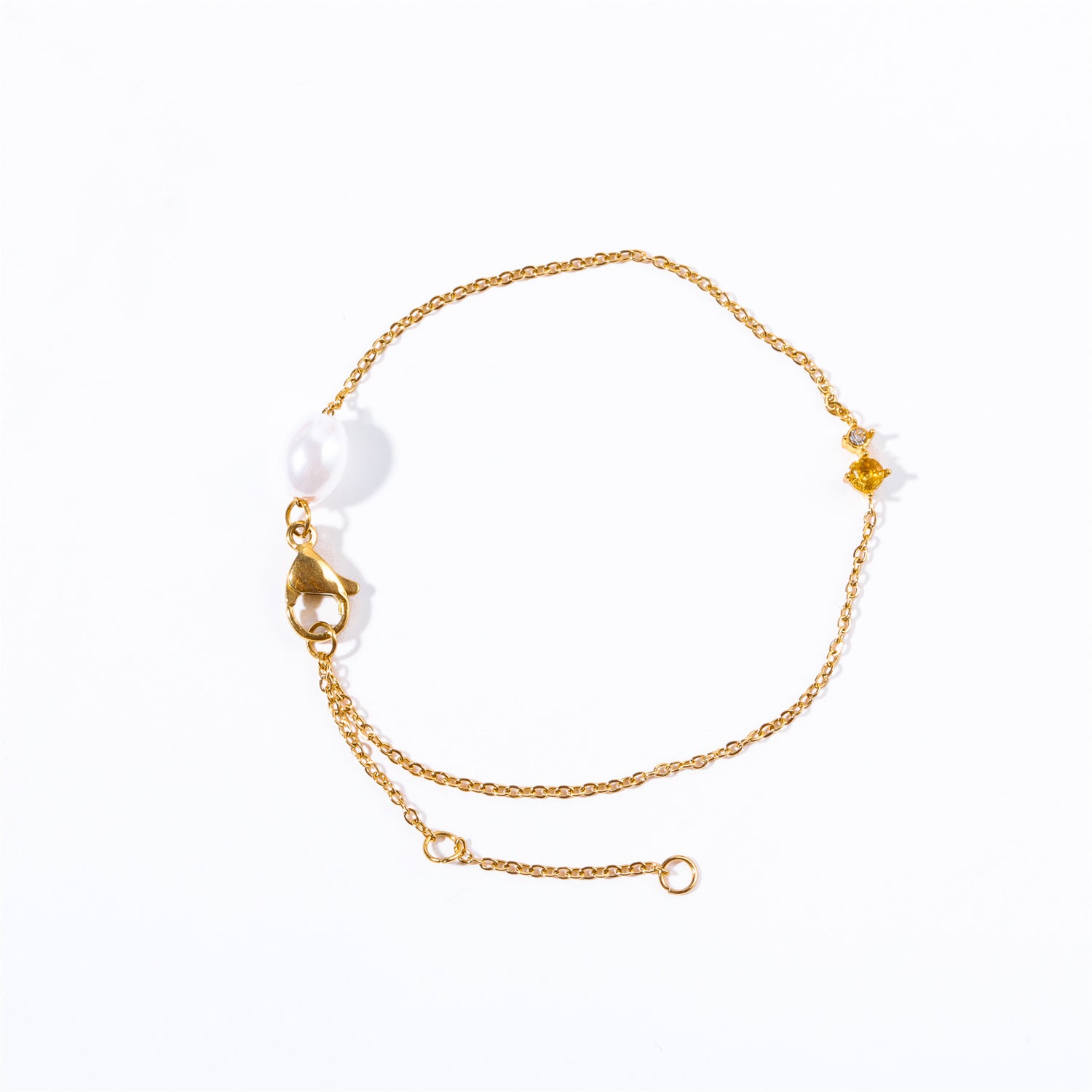 Wholesale 18k Gold Plated Titanium Steel Twelve Birthstone Simple Bracelet