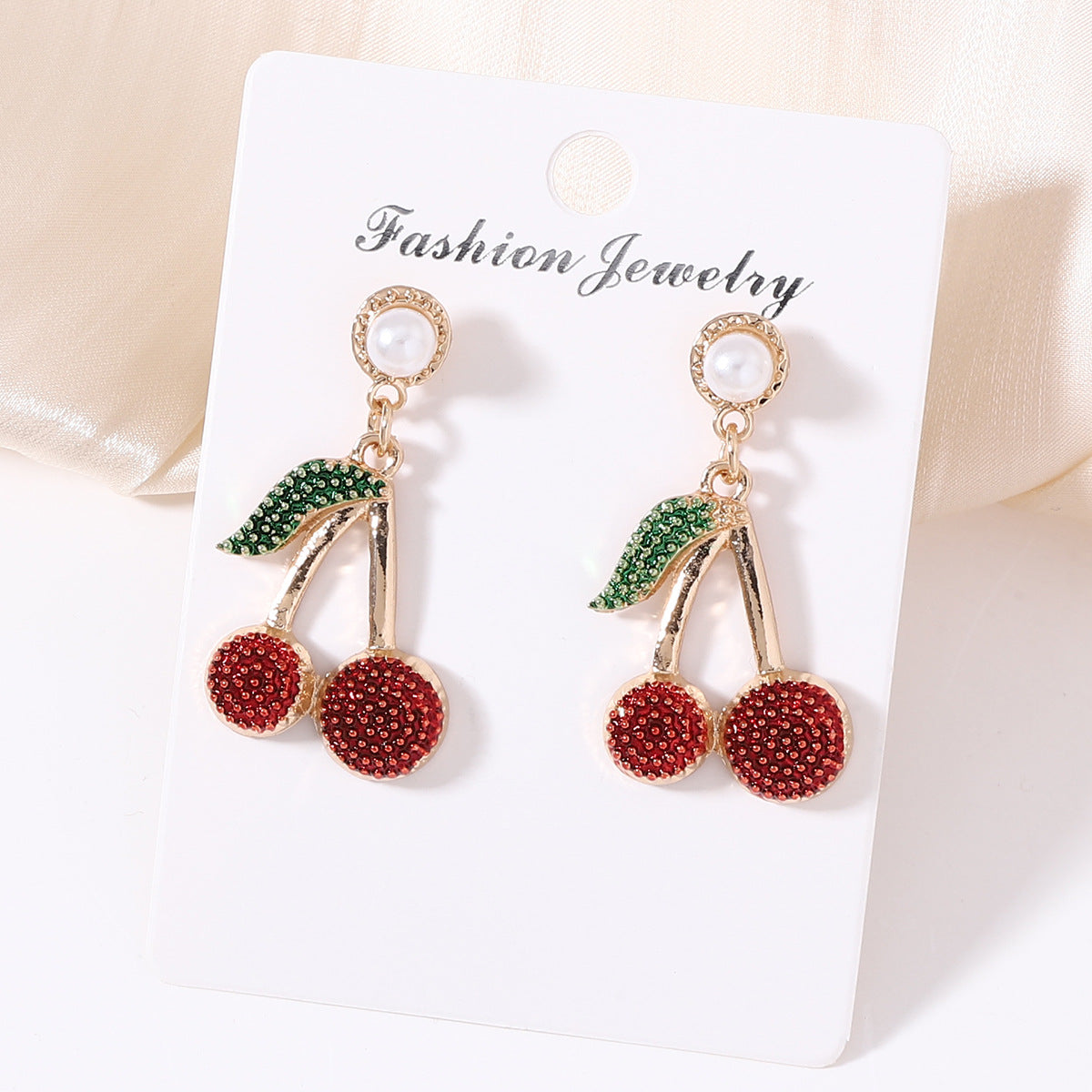 Wholesale alloy fruit Cherry earrings